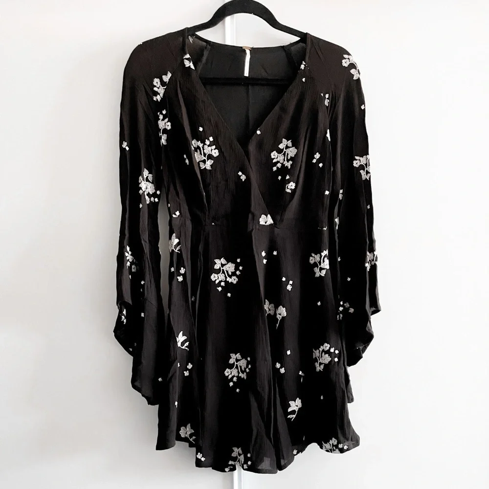 Free People Embroidered Bell Sleeve Dress - Picture 4 of 13